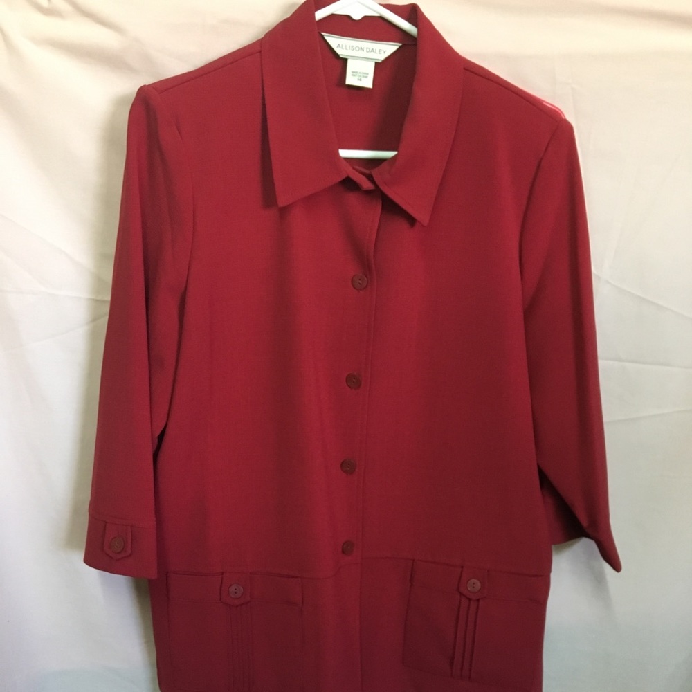 ALLISON DALEY  BURGUNDY JACKET